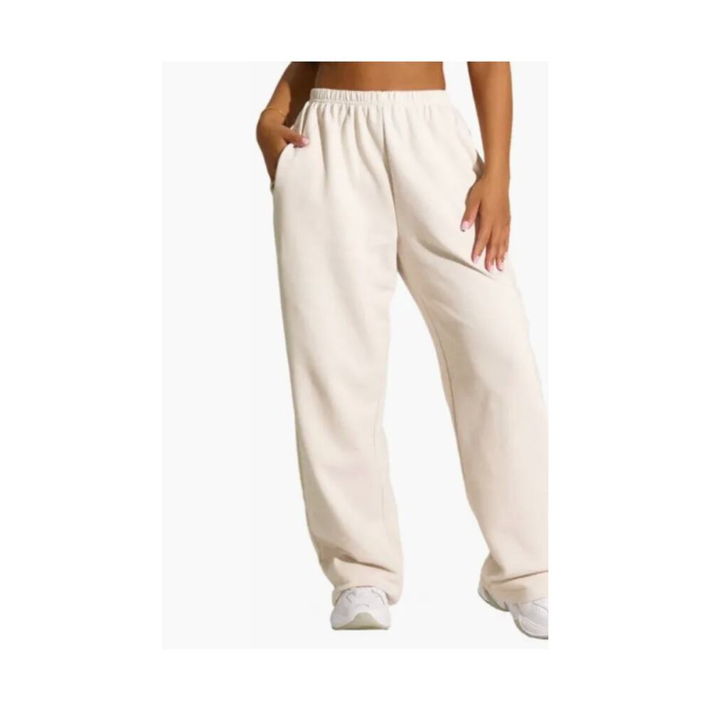 Naked Wardrobe NWOT Beige High Rise Relaxed Sweatpants XL Fleece Joggers $65